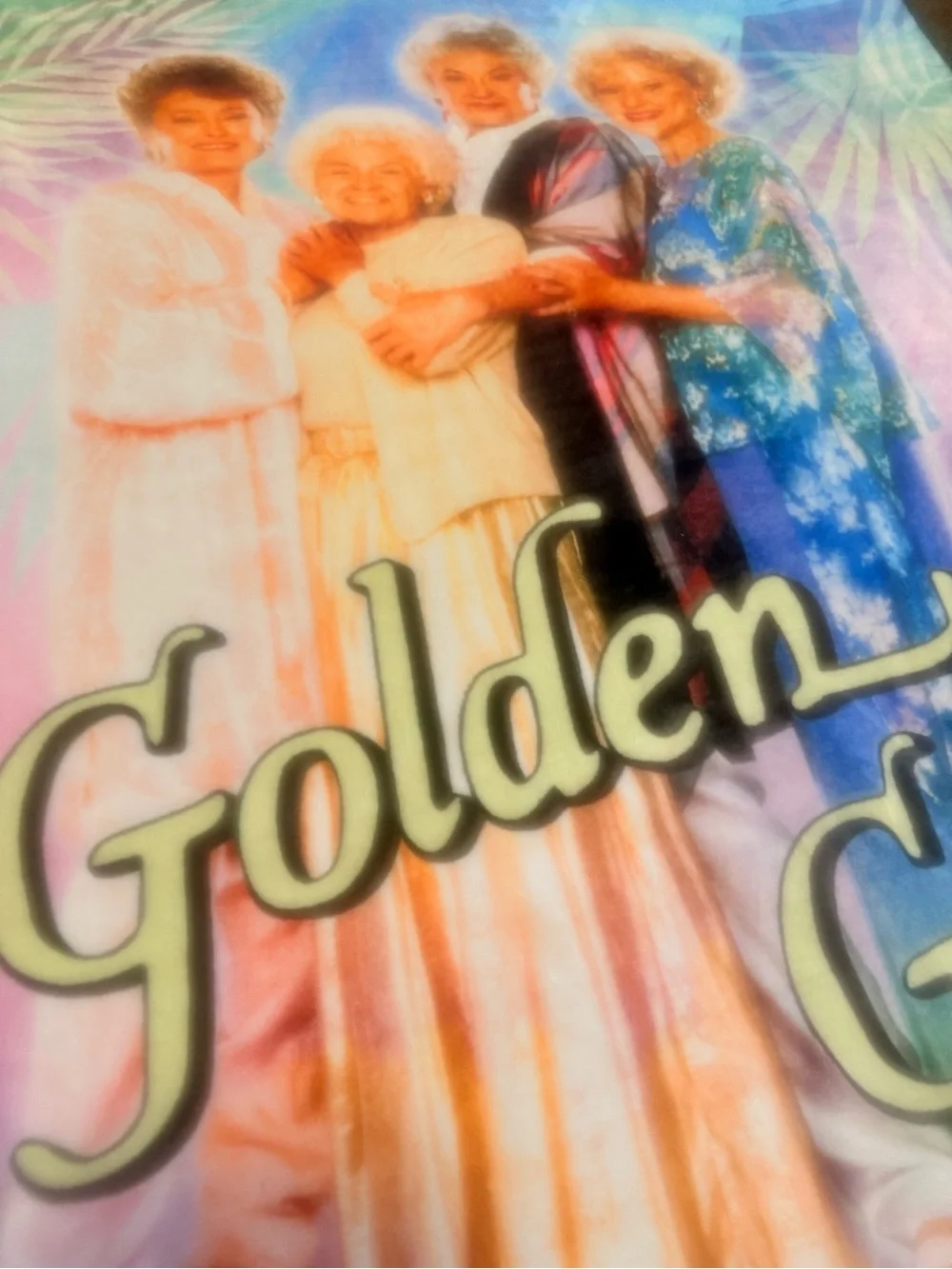Golden Girls Throw Blanket Multicolor Tie-Dye Graphic